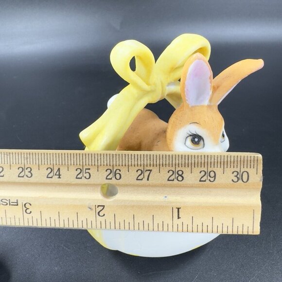 Porcelain Easter Trinket Box Painted Bunny on Easter Egg Trinket Dish Box Lego - Picture 4 of 14